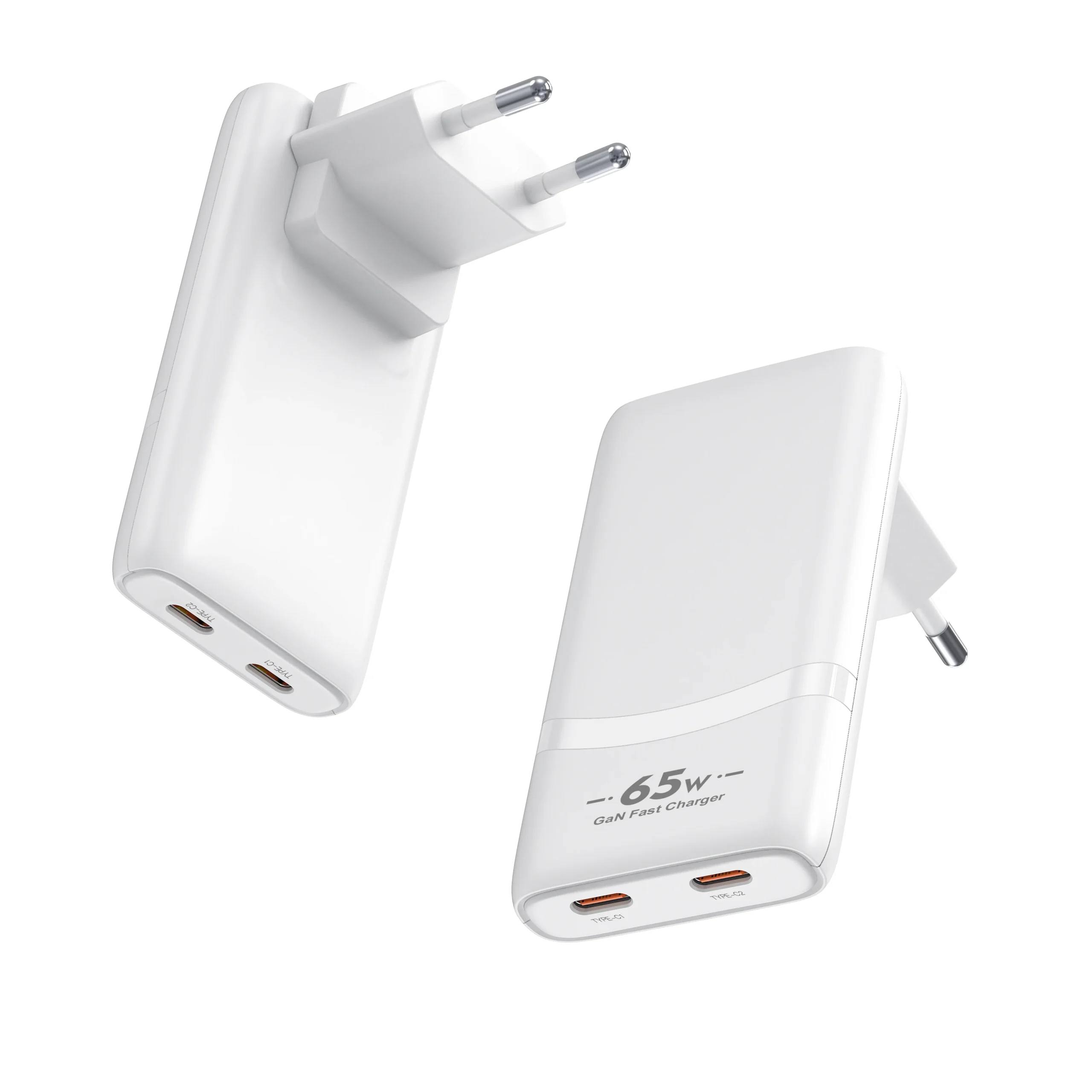 Chargeur USB-C GaN 65W Double Port PD 3.0 – Charge Rapide Ultra-Mince iPhone & Android
