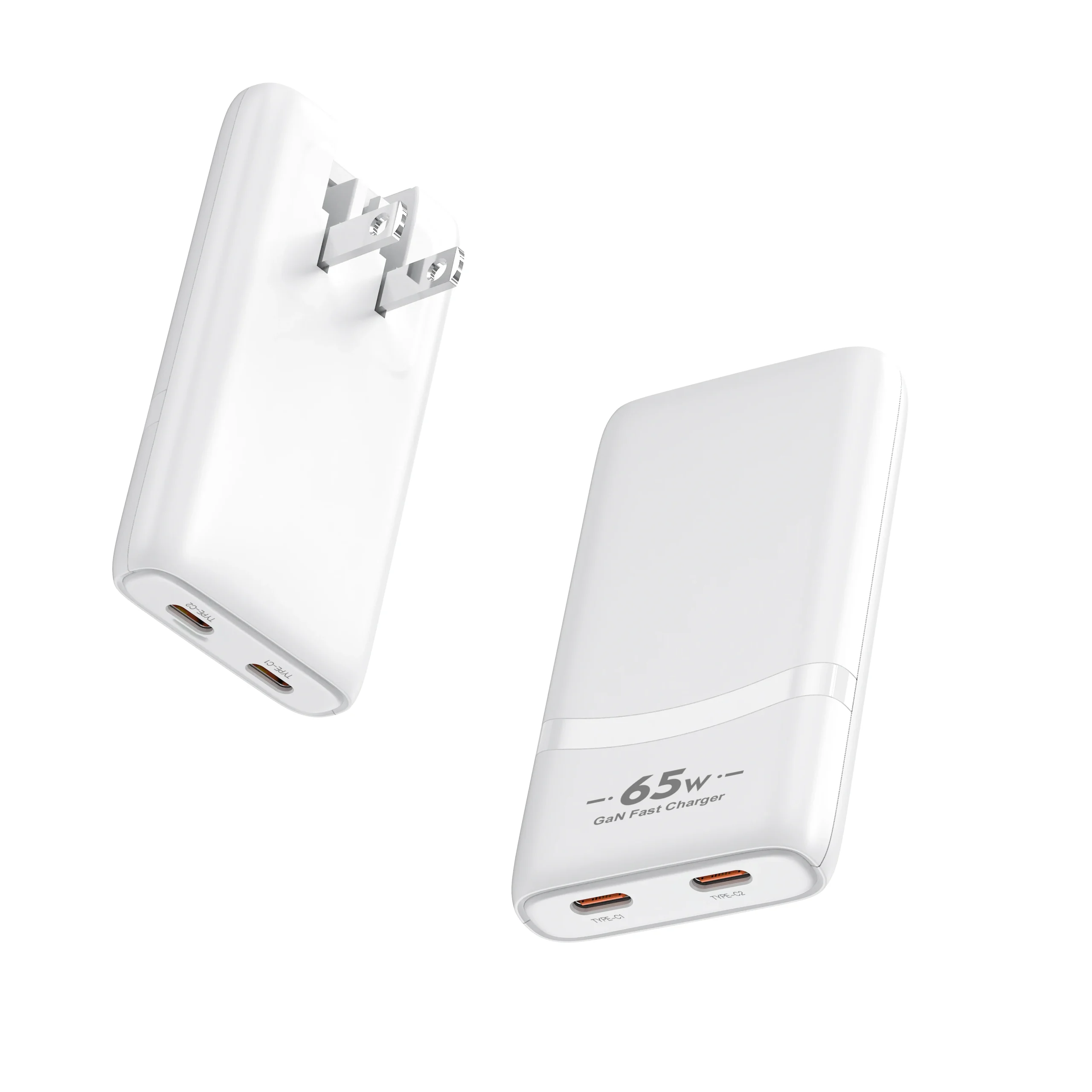 Chargeur USB-C GaN 65W Double Port PD 3.0 – Charge Rapide Ultra-Mince iPhone & Android
