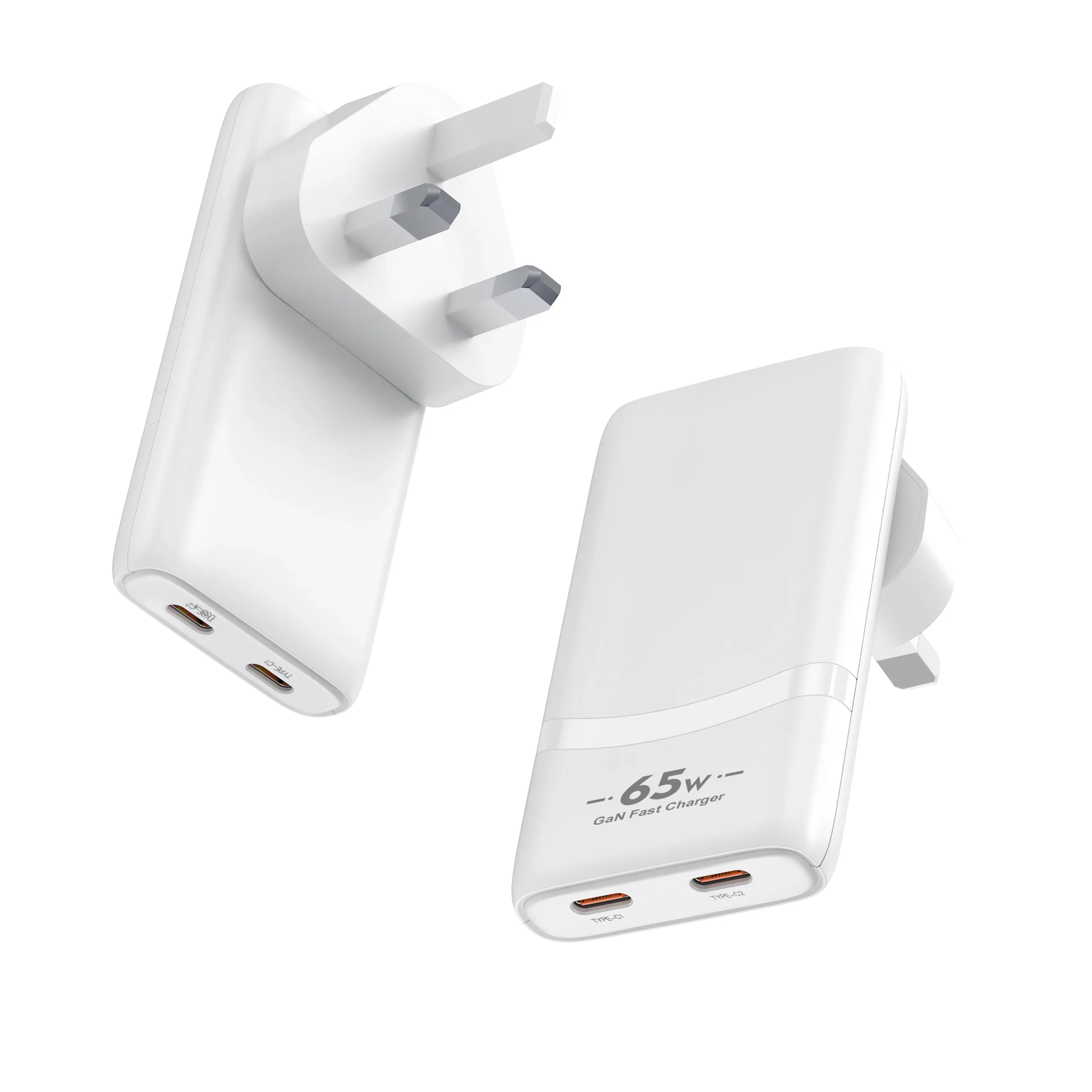 Chargeur USB-C GaN 65W Double Port PD 3.0 – Charge Rapide Ultra-Mince iPhone & Android