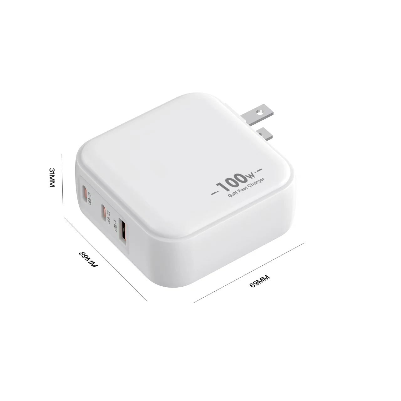 Chargeur Rapide GaN 100W 3 Ports USB-C + USB-A | PD 3.0 PPS QC3.0 | Compatible iPhone & Samsung