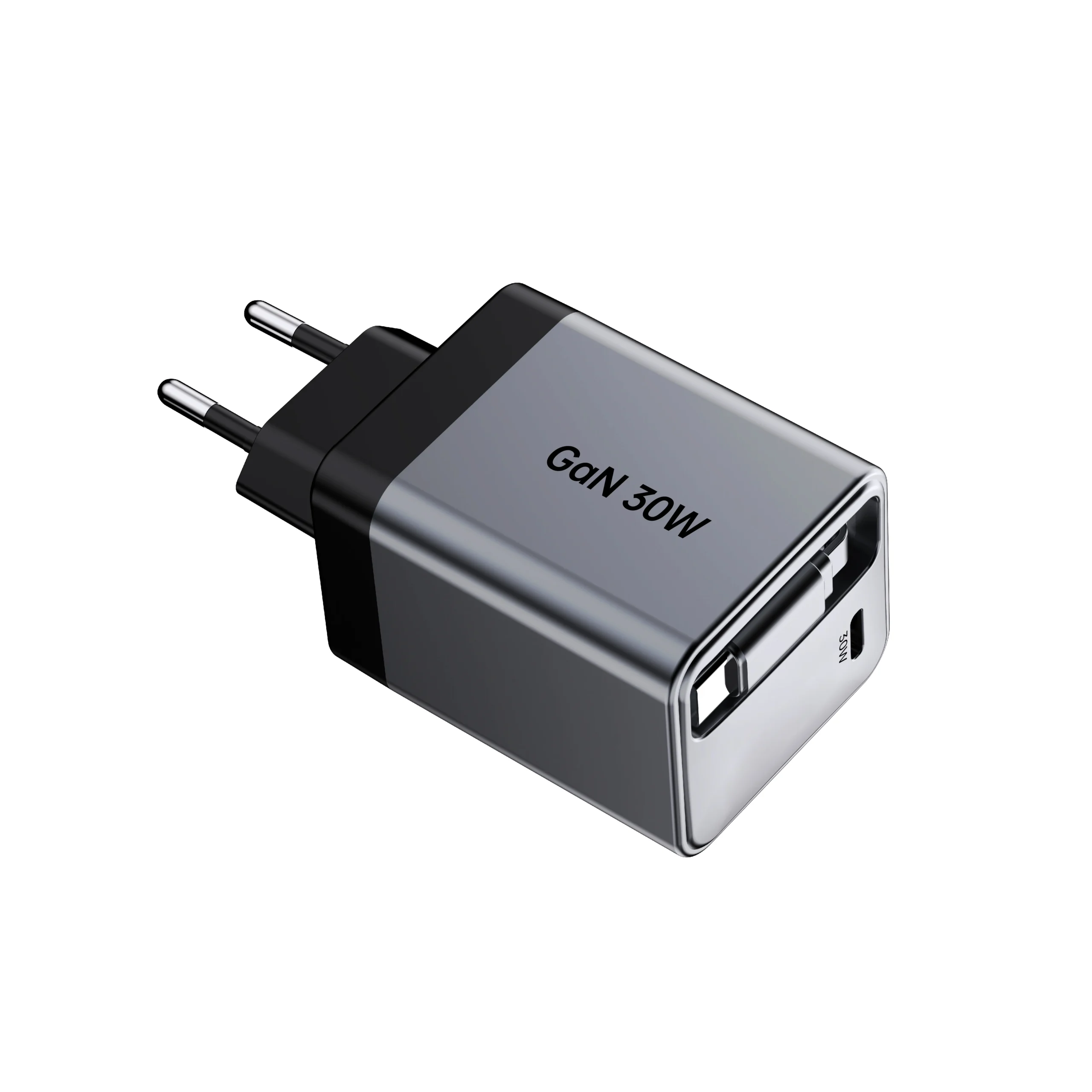 Chargeur GaN 45W USB-C Rétractable | Double Port | Prises EU/US/UK/AU Universelles