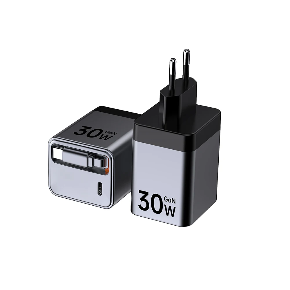 Chargeur GaN 45W USB-C Rétractable | Double Port | Prises EU/US/UK/AU Universelles
