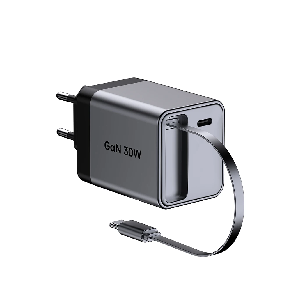 Chargeur GaN 45W USB-C Rétractable | Double Port | Prises EU/US/UK/AU Universelles