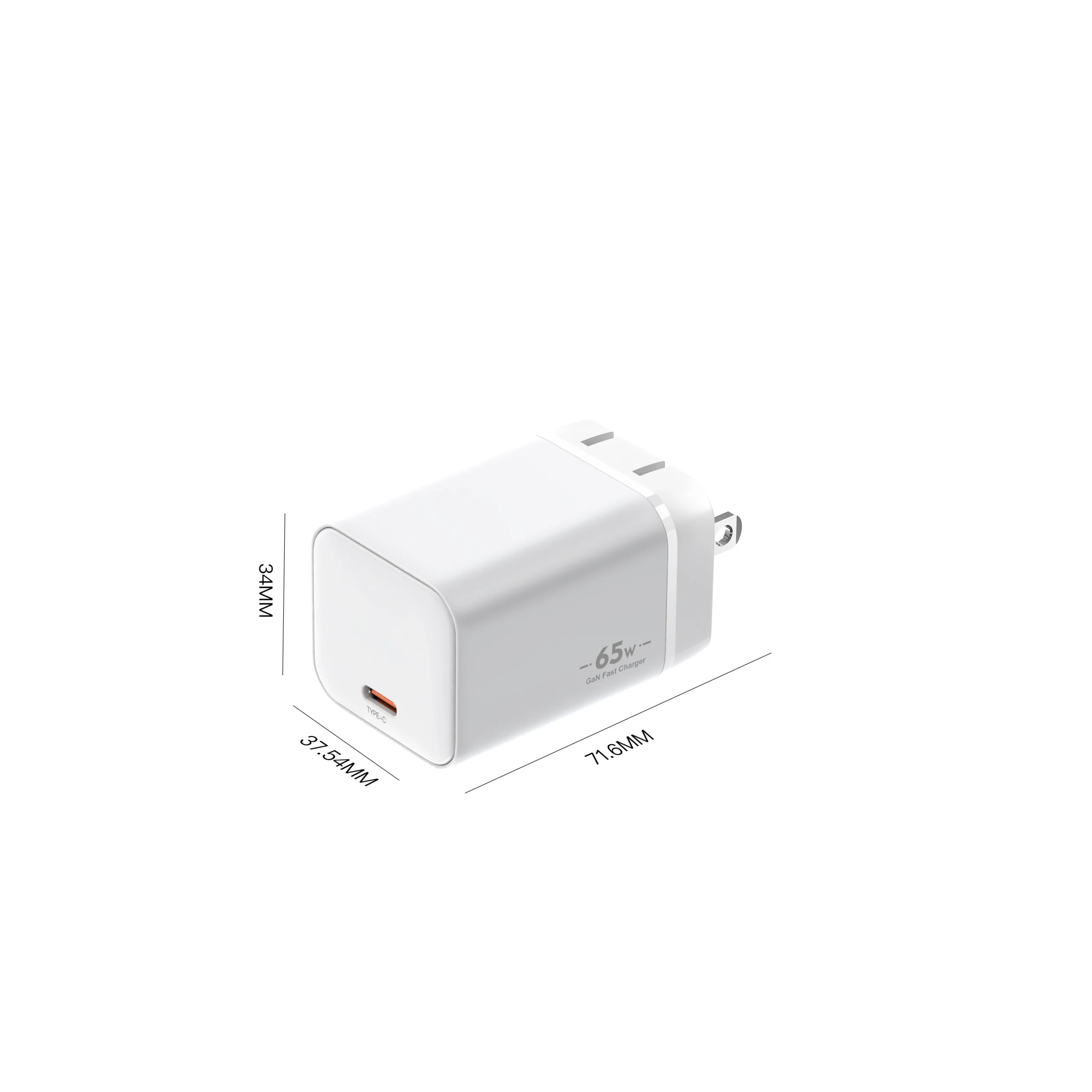 Chargeur Mural GaN 65W USB-C PD 3.0 | Compatible iPhone, Android & PC | Prise EU/UK/US