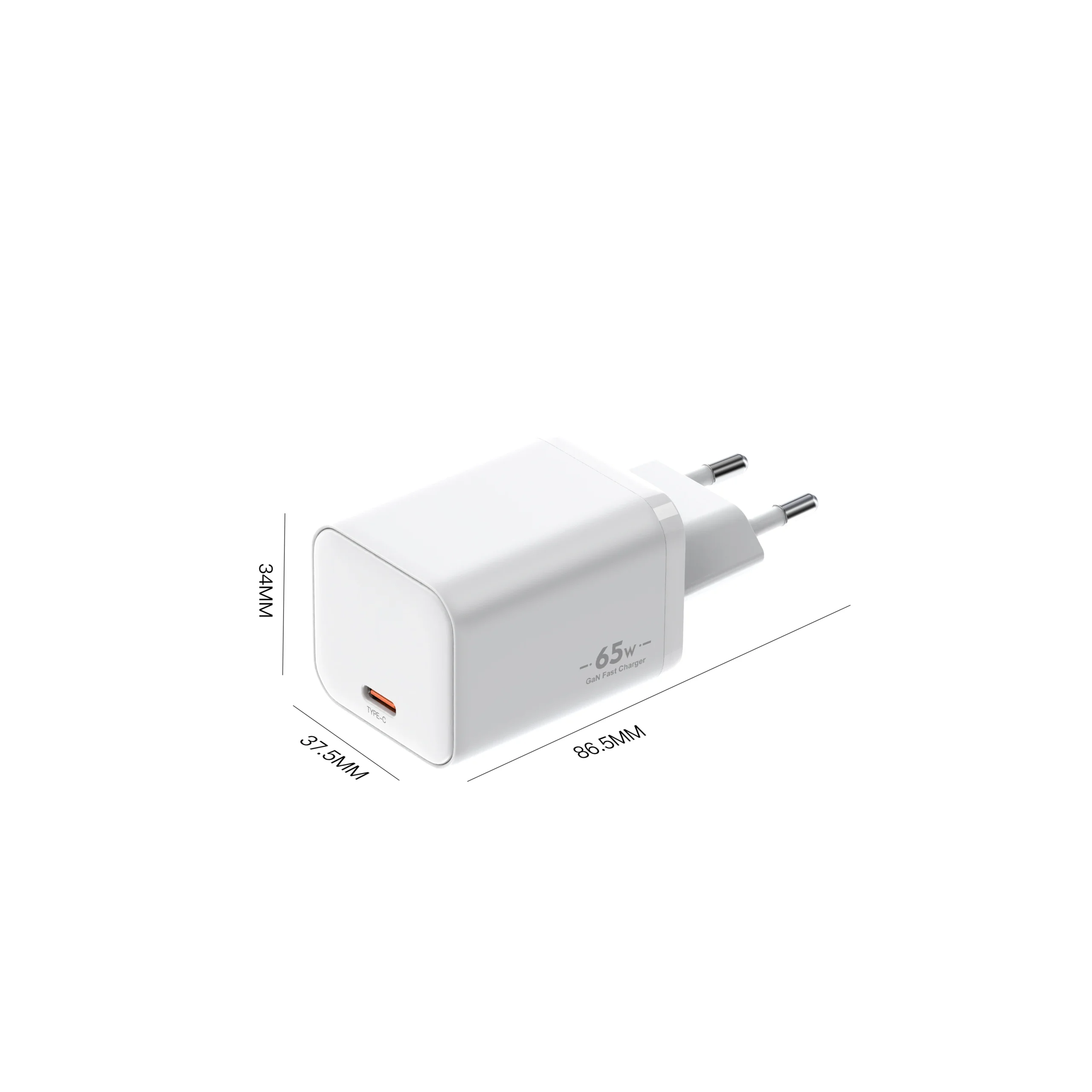 Chargeur Mural GaN 65W USB-C PD 3.0 | Compatible iPhone, Android & PC | Prise EU/UK/US