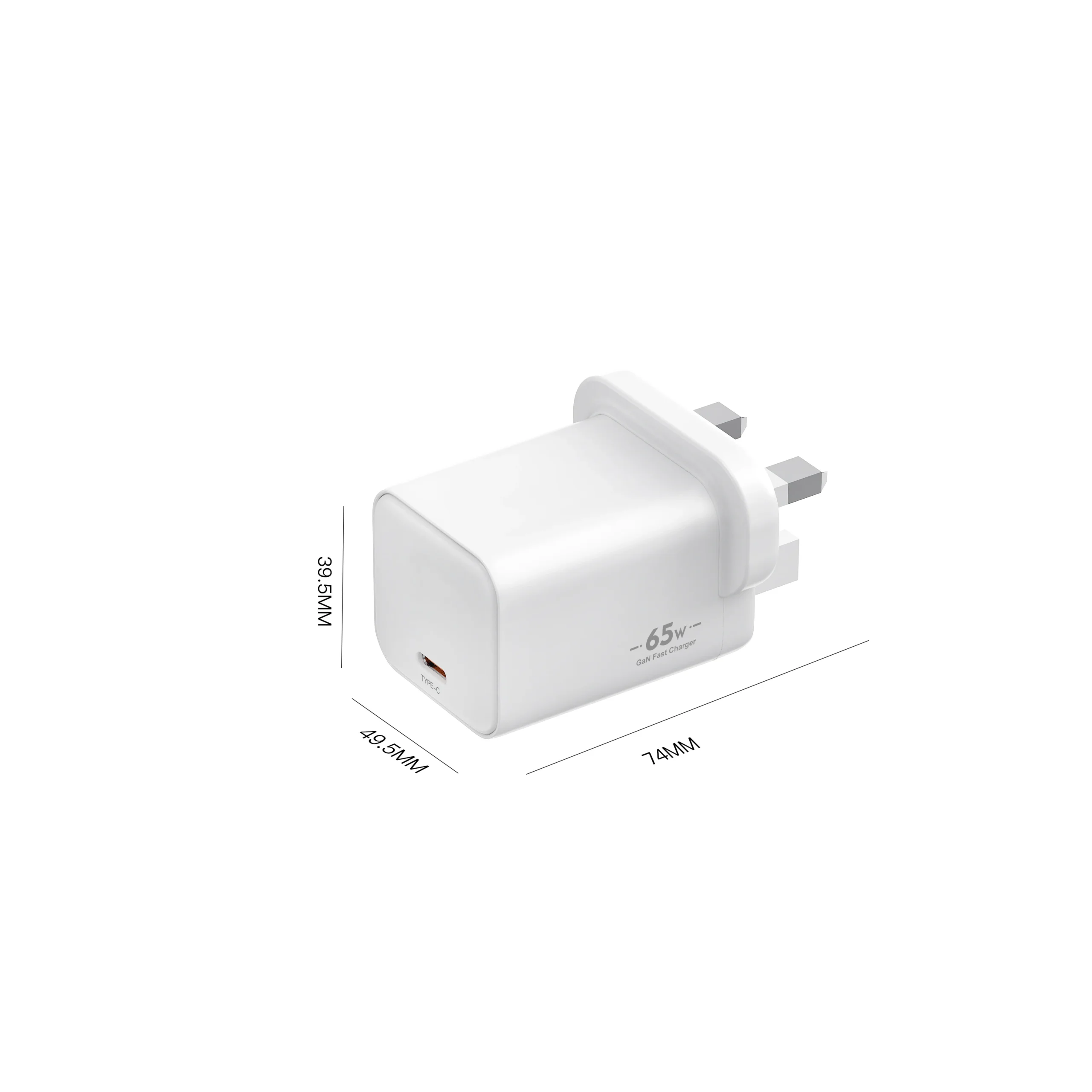 Chargeur Mural GaN 65W USB-C PD 3.0 | Compatible iPhone, Android & PC | Prise EU/UK/US