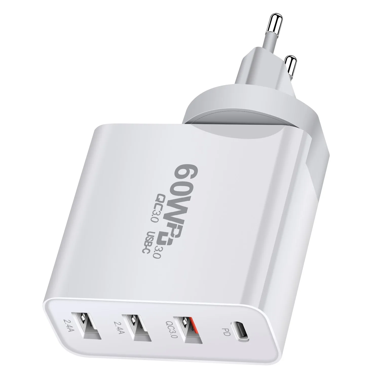 Chargeur Rapide GaN 45W 4 Ports (1 USB-C + 3 USB) – Charge PD Ultra-Rapide