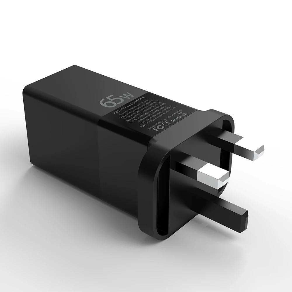 Chargeur GaN 65W 3 Ports USB-C + USB-A Charge Rapide PD QC3.0 – ILEPO i10