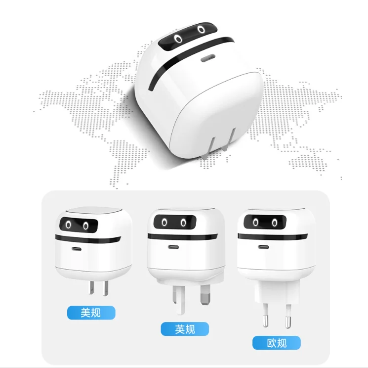 Chargeur GaN PD 65W Design Robot avec Câble Extensible – Charge Rapide Ultracompacte