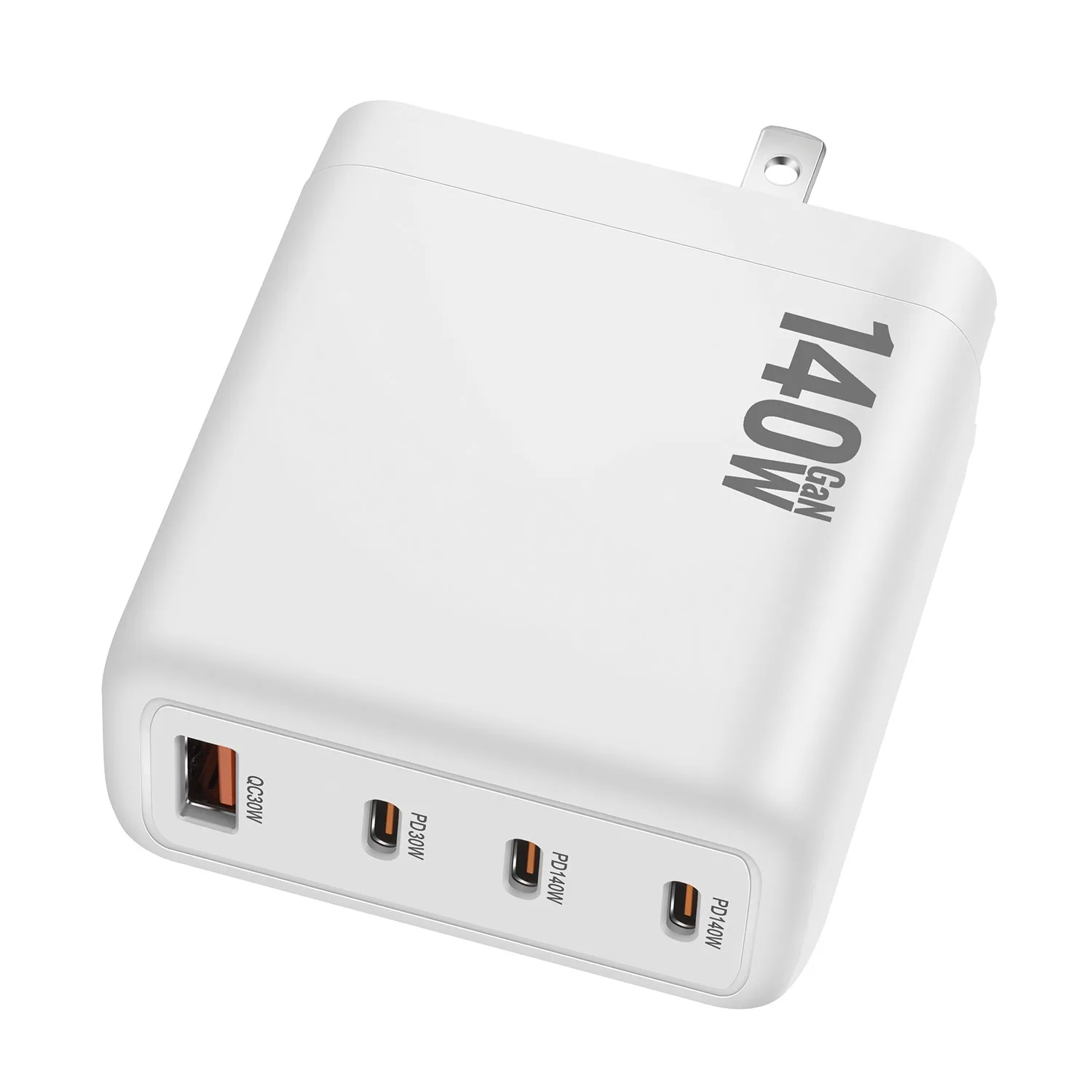 Chargeur GaN USB-C 140W 4 Ports Charge Rapide PD 3.0 Pliable – Ordinateur & Mobile