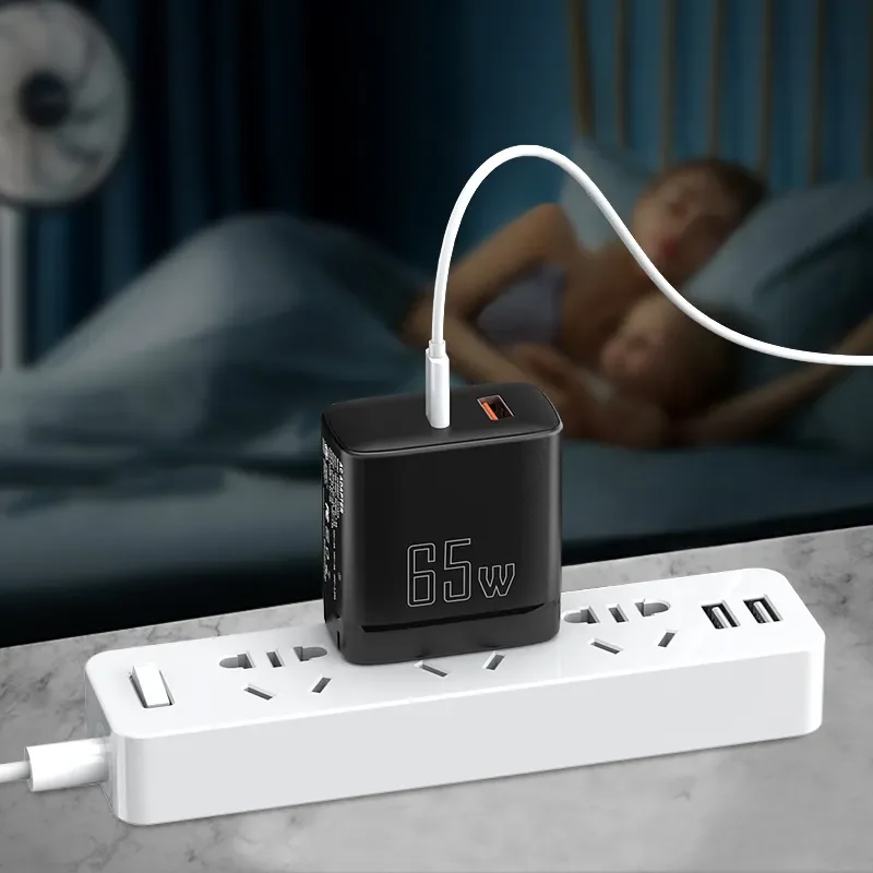 Chargeur GaN 65W Double Port USB + Type-C Charge Rapide QC4.0 PD3.0 Certifié