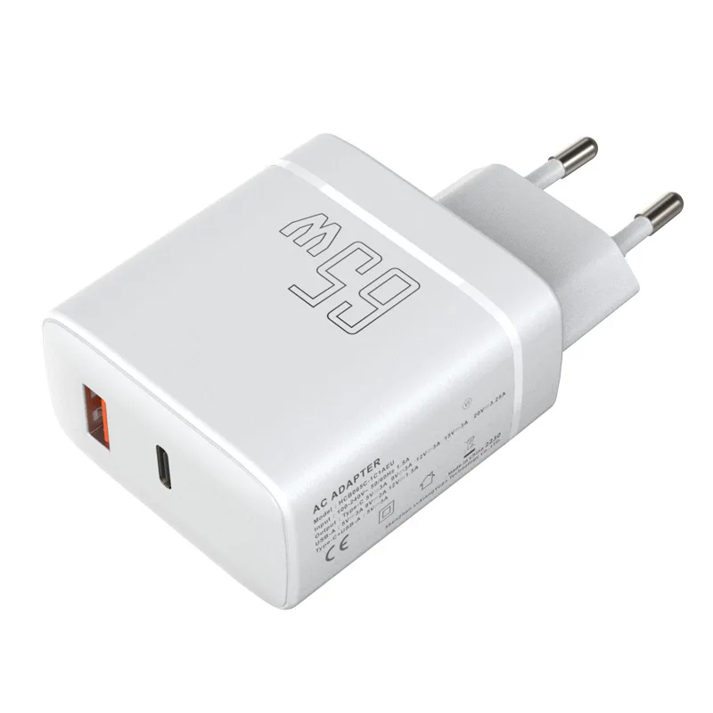 Chargeur GaN 65W Double Port USB + Type-C Charge Rapide QC4.0 PD3.0 Certifié