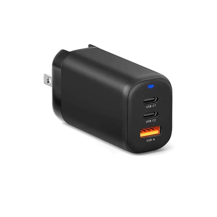 Chargeur GaN 65W ILEPO I40 – 3 Ports (USB + 2 USB-C) Charge Rapide PD QC3.0