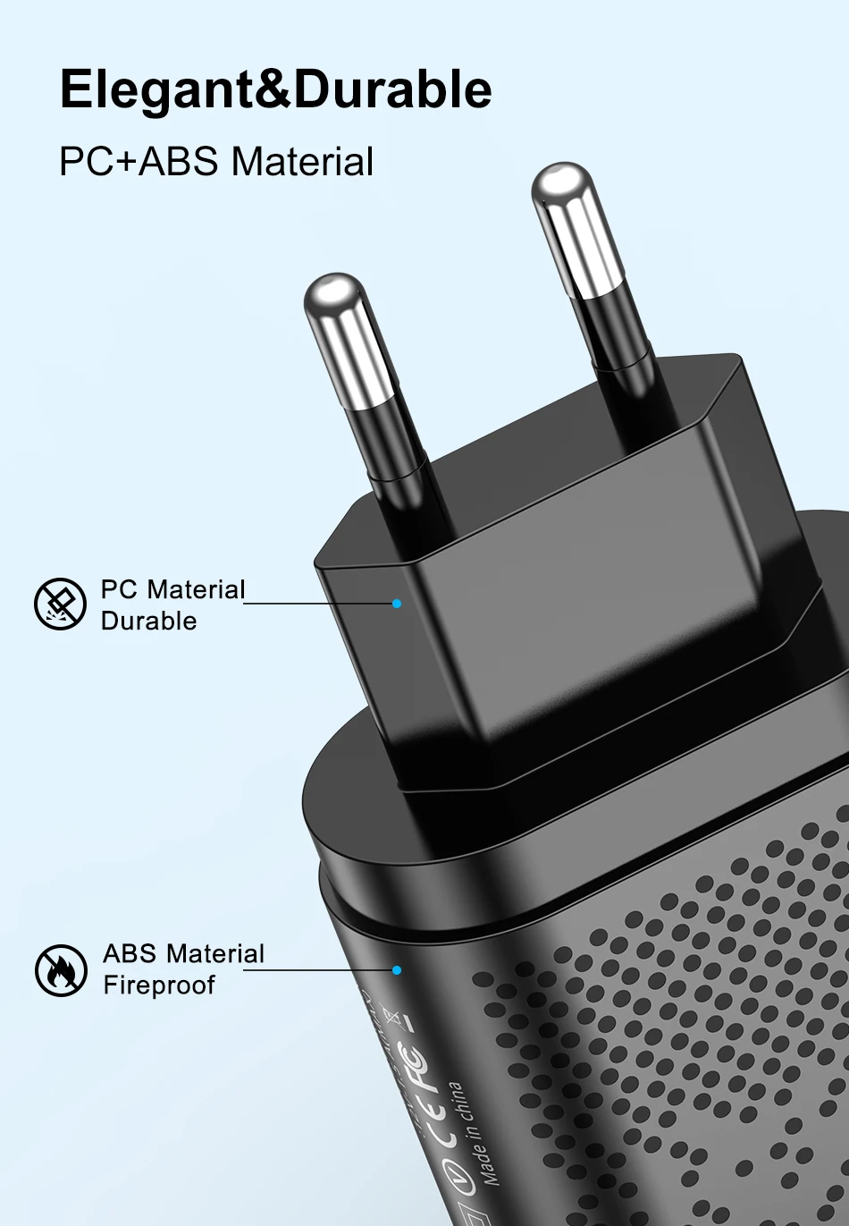 Chargeur Rapide 20W USB-C PD 3.0 + QC 3.0 – Prise EU/US – ILEPO