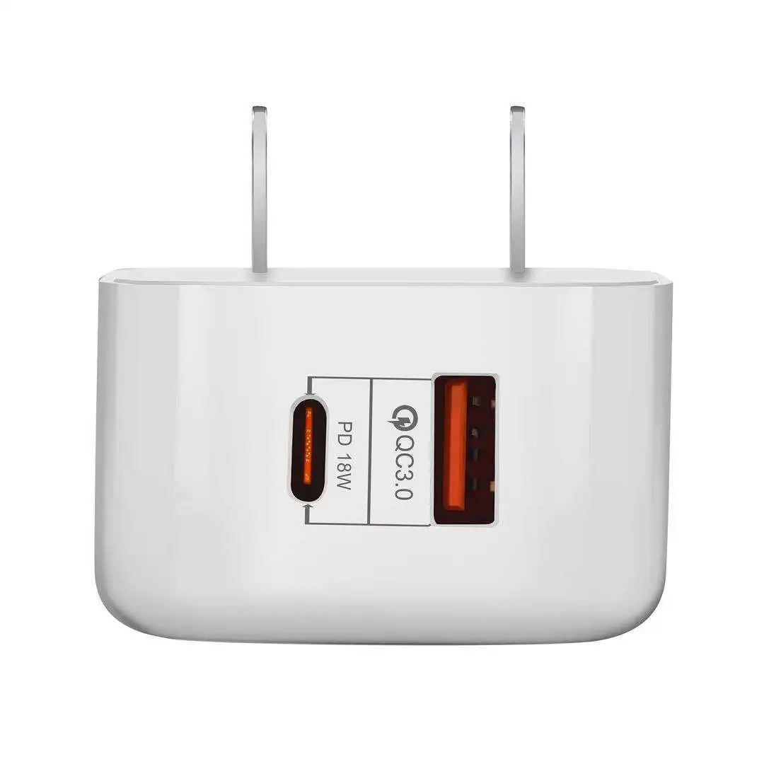 Chargeur Rapide ILEPO 20W PD QC3.0 USB + Type-C Universel iPhone Android EU/US/UK