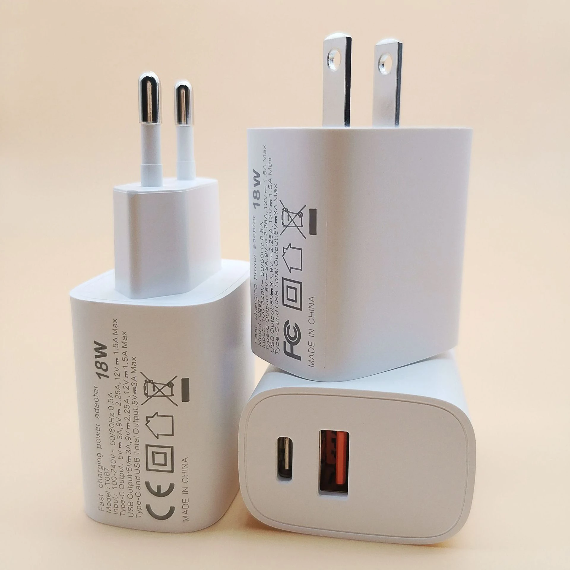 Chargeur Rapide USB + Type-C 20W Quick Charge 3.0 & PD 3.0 – Compatible iPhone & Android