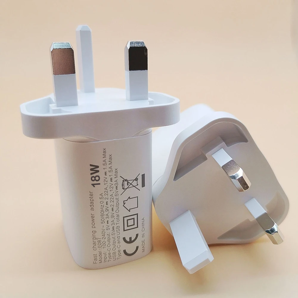 Chargeur Rapide USB + Type-C 20W Quick Charge 3.0 & PD 3.0 – Compatible iPhone & Android