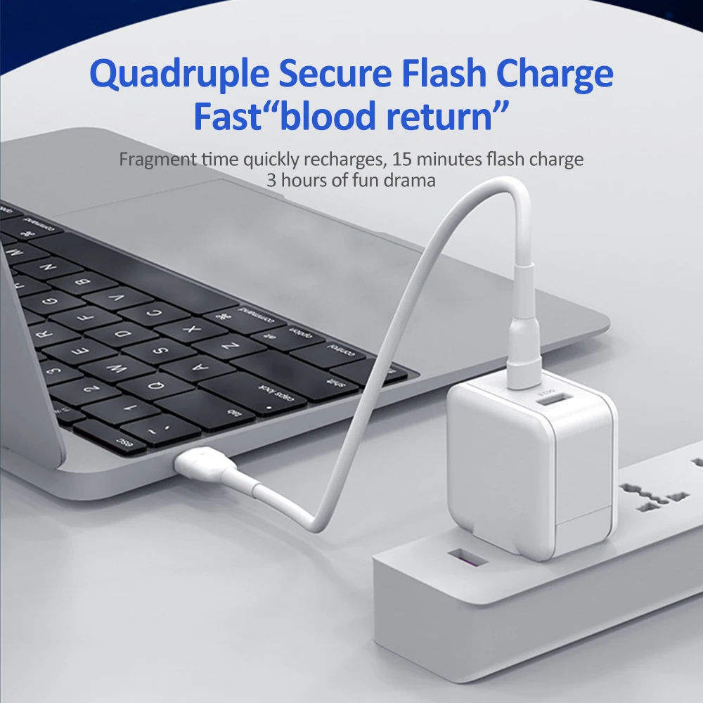 Chargeur Rapide Mural 30W USB-C PD3.0 + QC3.0 – Compatible iPhone & Android