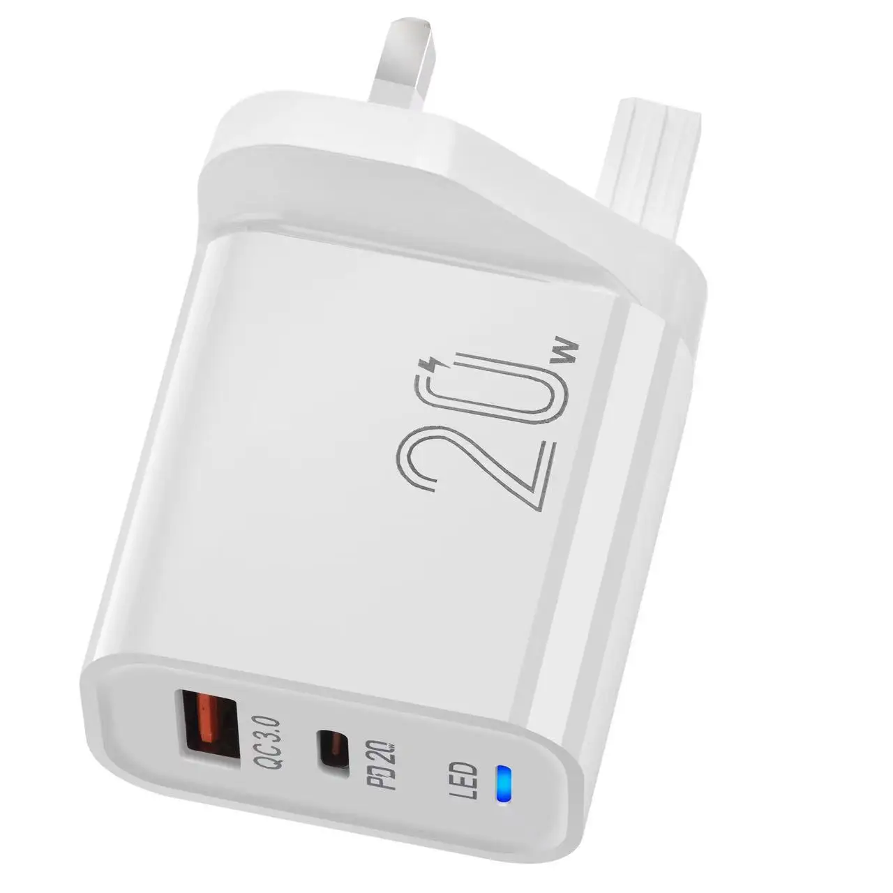 Chargeur Rapide Double Port USB-C PD 20W – Compatible iPhone & Android (Prise EU/US/UK)