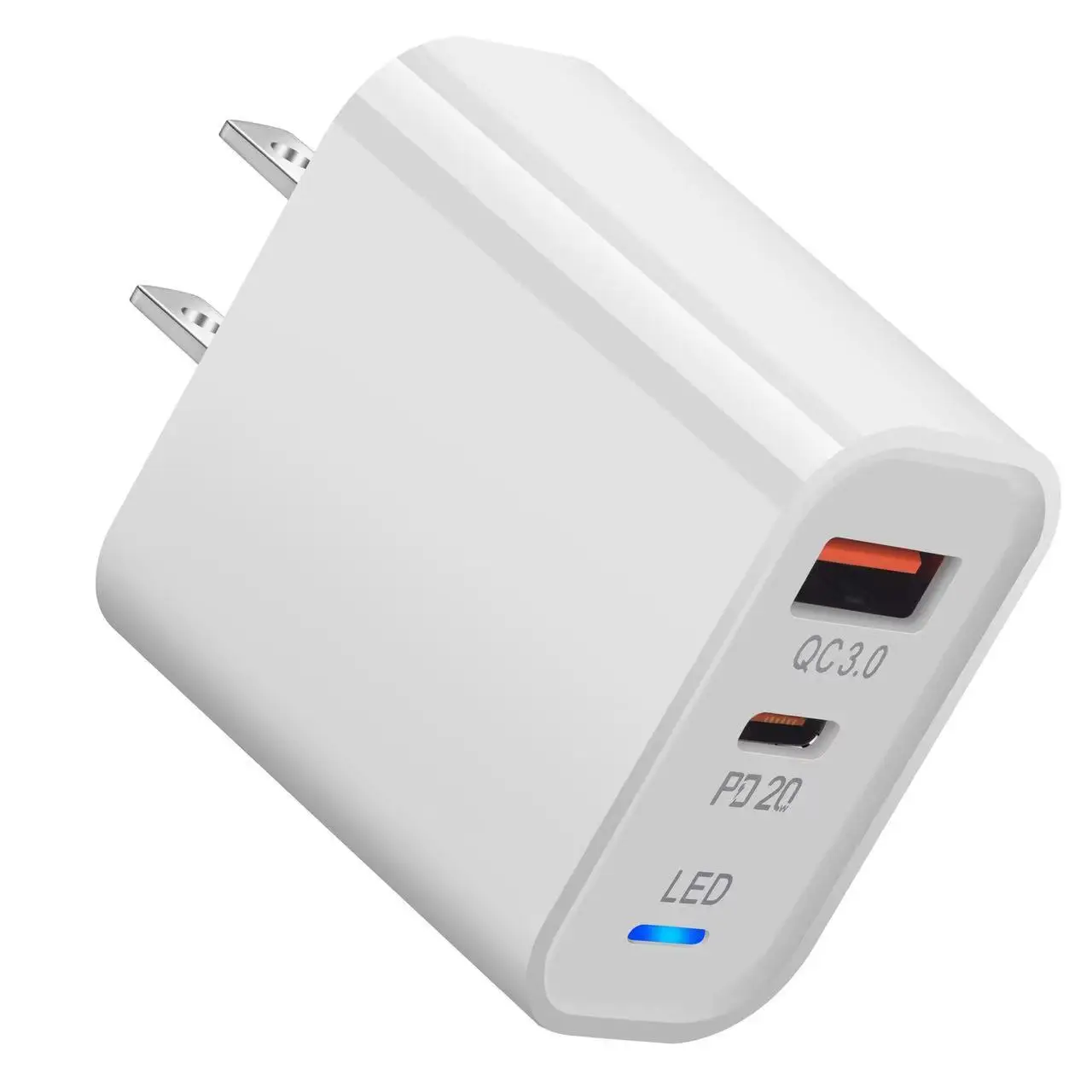 Chargeur Rapide Double Port USB-C PD 20W – Compatible iPhone & Android (Prise EU/US/UK)