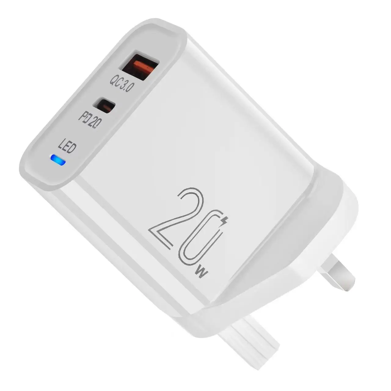 Chargeur Rapide Double Port USB-C PD 20W – Compatible iPhone & Android (Prise EU/US/UK)