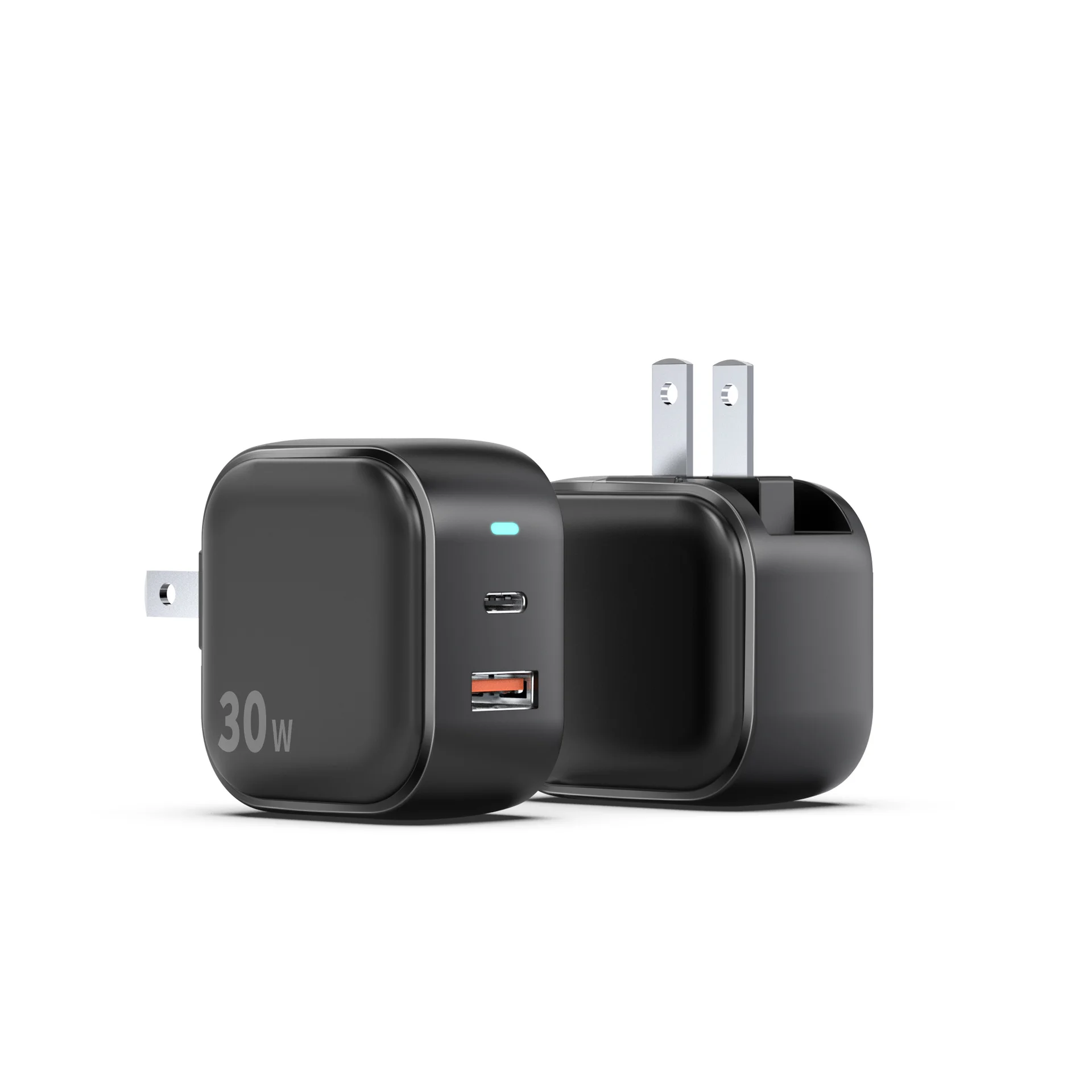 Chargeur Rapide 30W GaN USB-C PD3.0 & QC3.0 Double Port – Compatible iPhone & Android