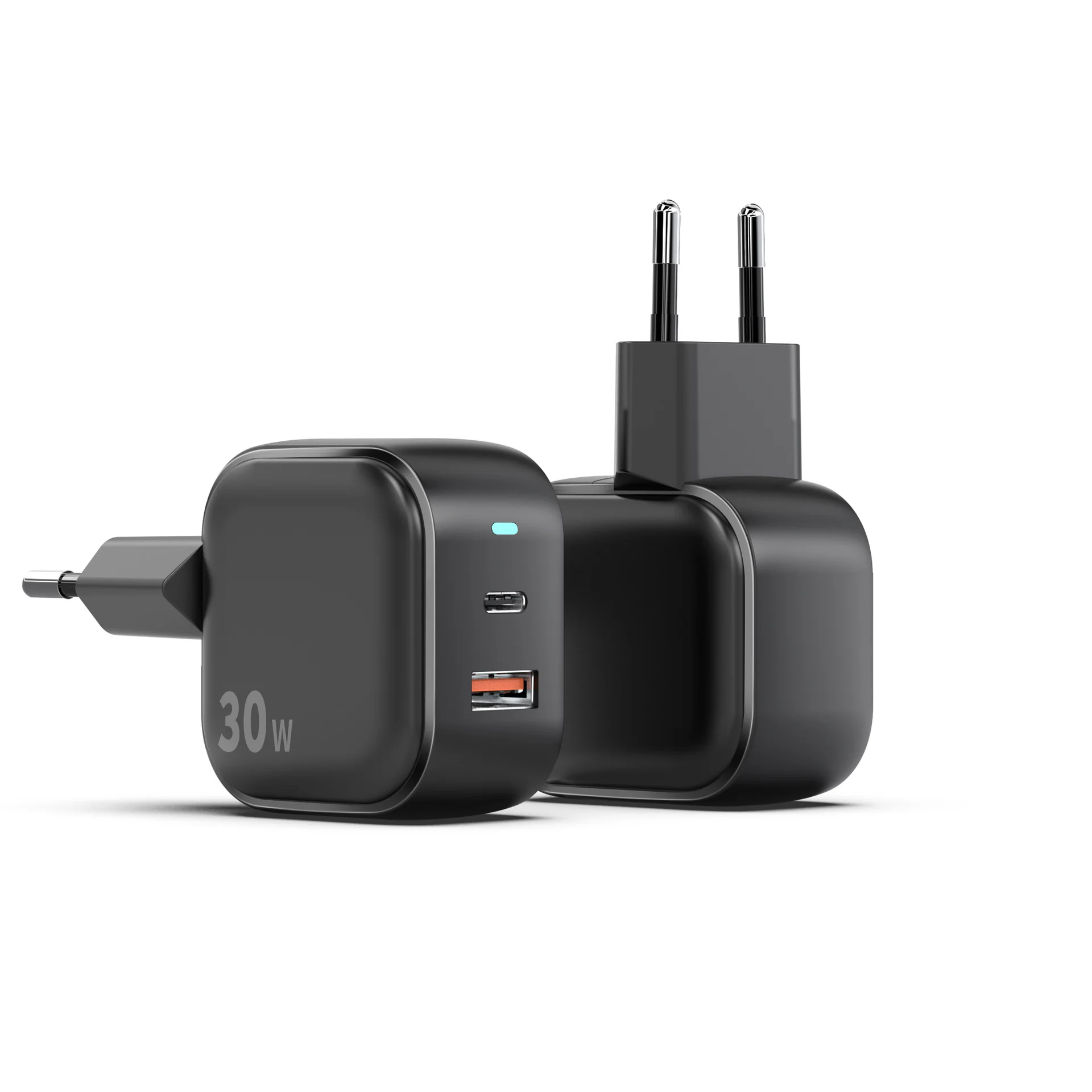 Chargeur Rapide 30W GaN USB-C PD3.0 & QC3.0 Double Port – Compatible iPhone & Android