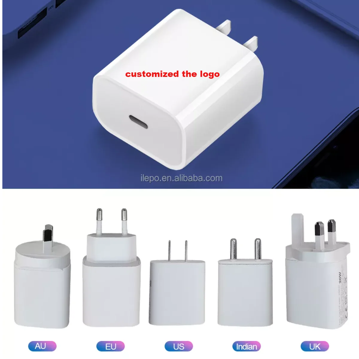 Chargeur Rapide 30W GaN USB-C PD3.0 & QC3.0 Double Port – Compatible iPhone & Android
