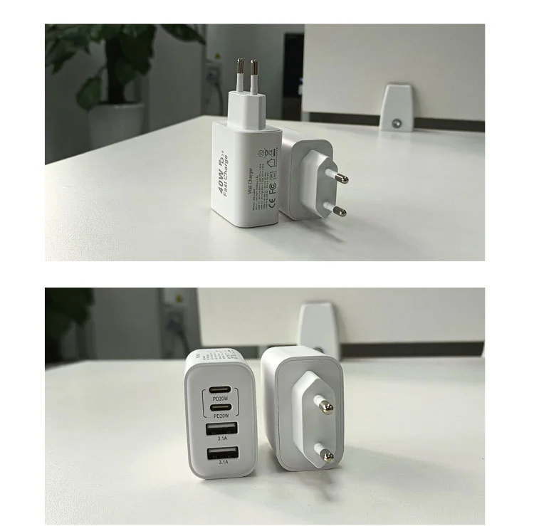 Chargeur Rapide 40W 4 Ports USB-C & USB | QC3.0 PD SCP | iPhone Xiaomi Huawei MacBook