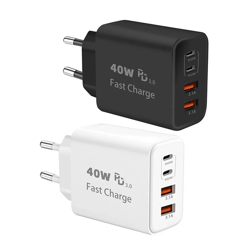Chargeur Rapide 40W 4 Ports USB-C & USB | QC3.0 PD SCP | iPhone Xiaomi Huawei MacBook