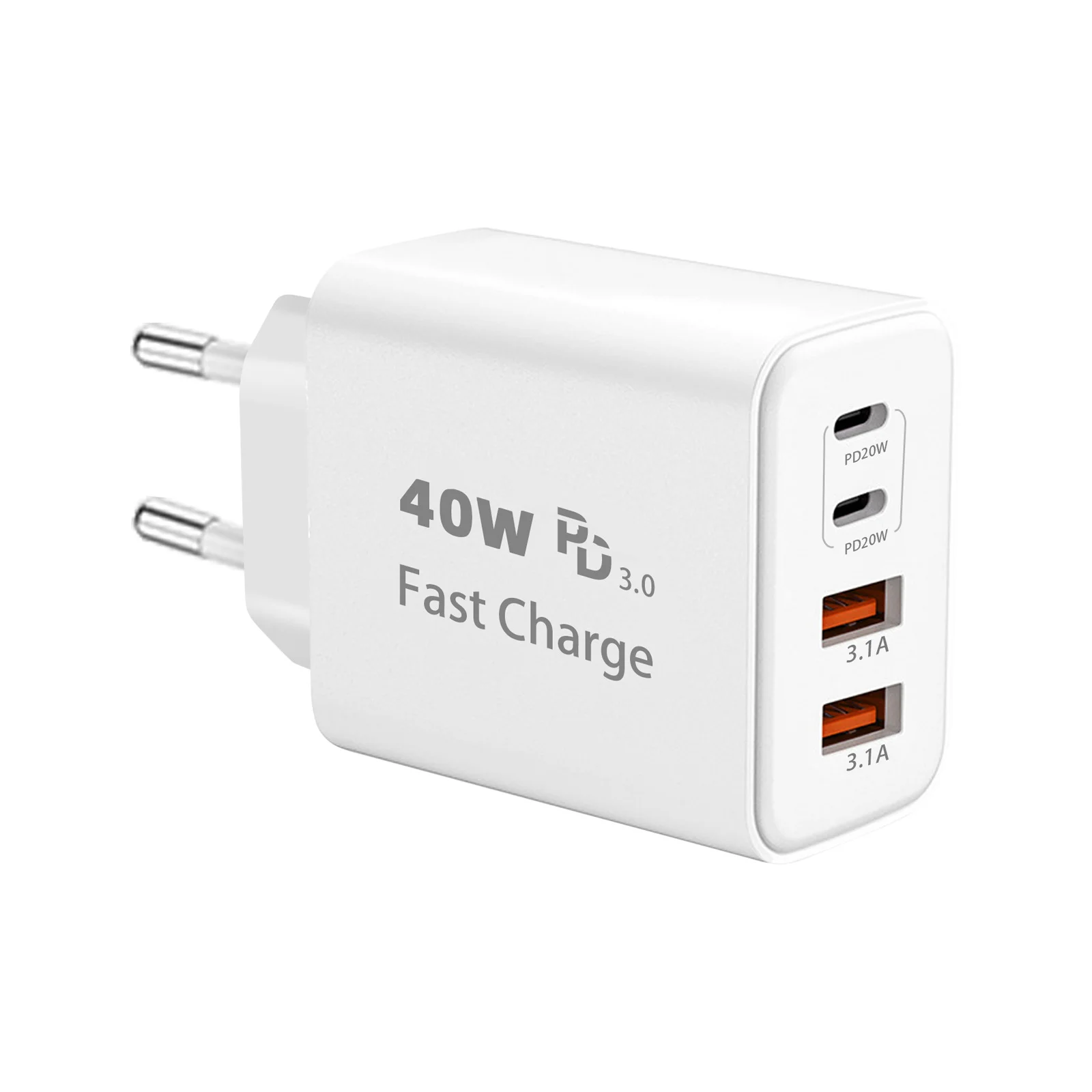 Chargeur Rapide 40W 4 Ports USB-C & USB | QC3.0 PD SCP | iPhone Xiaomi Huawei MacBook