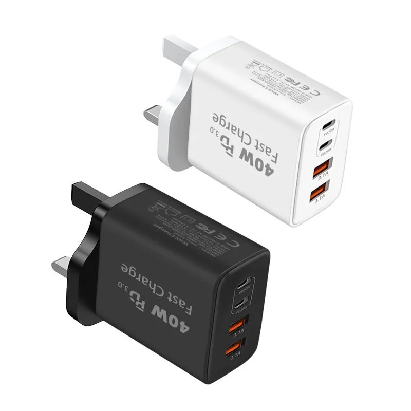 Chargeur Rapide 40W 4 Ports USB-C & USB | QC3.0 PD SCP | iPhone Xiaomi Huawei MacBook