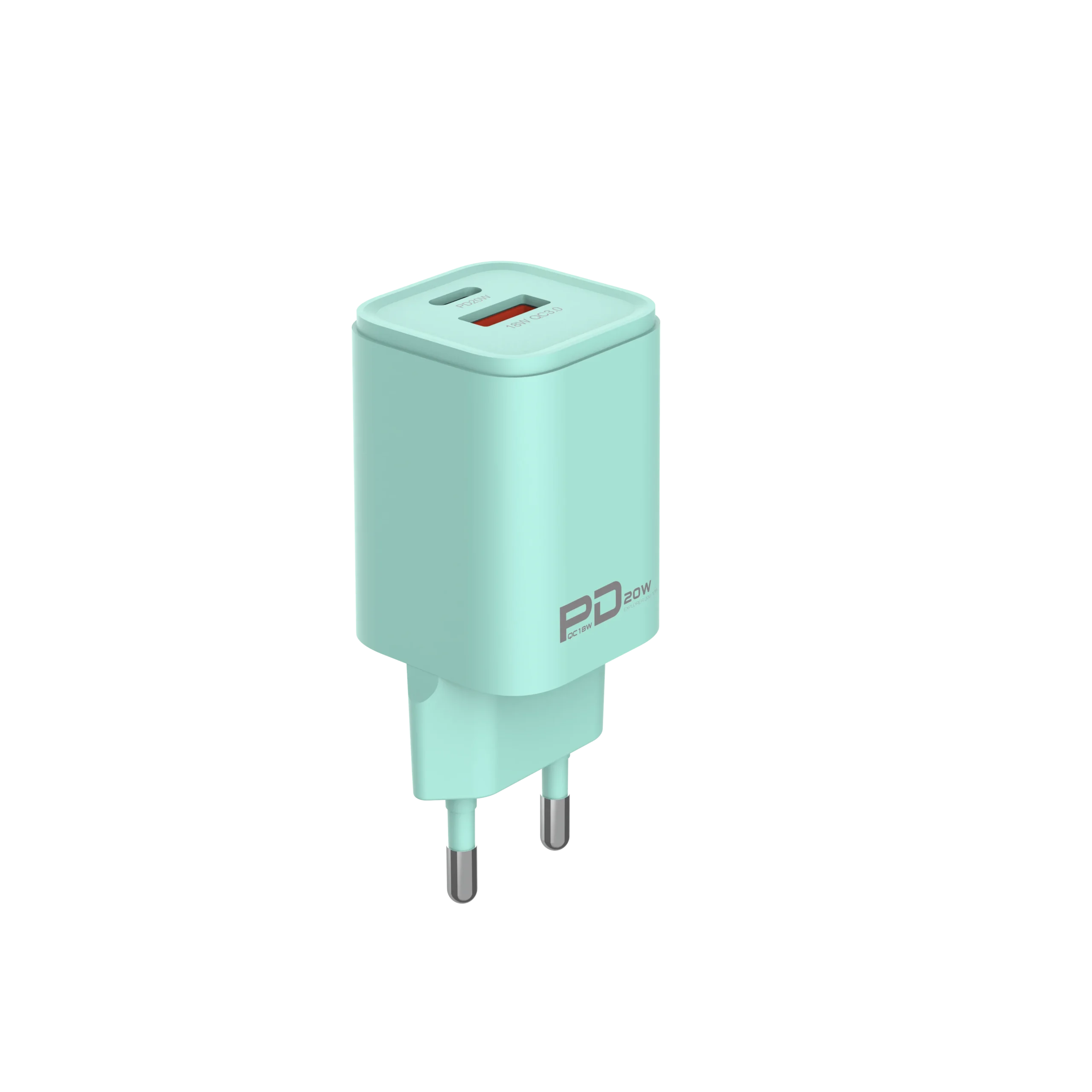 Chargeur Rapide Double Port USB-C PD 20W + USB-A QC3.0 Macaron – Charge Ultra Rapide