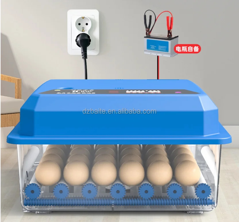 Incubateur Automatique 16 Œufs – Retournement Auto, Taux d'Éclosion +98%, Double Alimentation