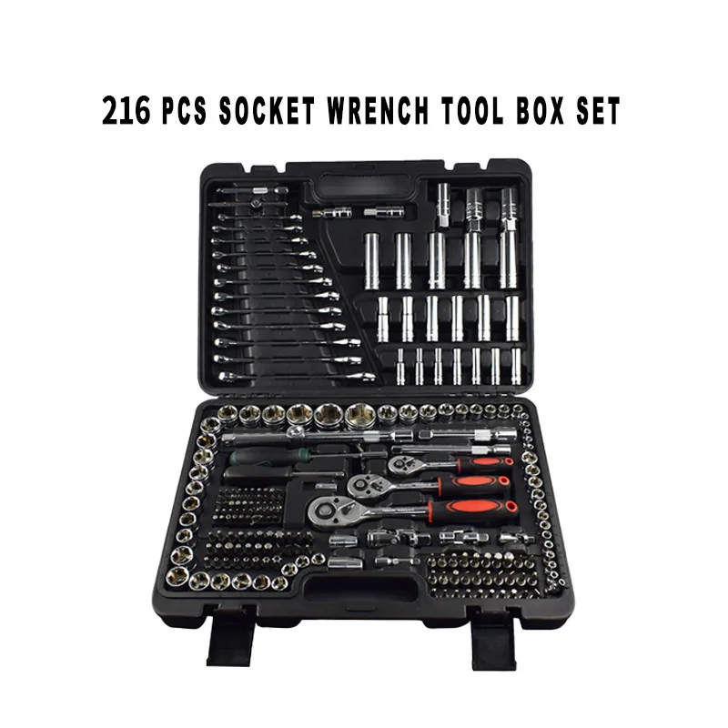 Kit d'outils de réparation auto 216 pièces - Acier Chrome Vanadium