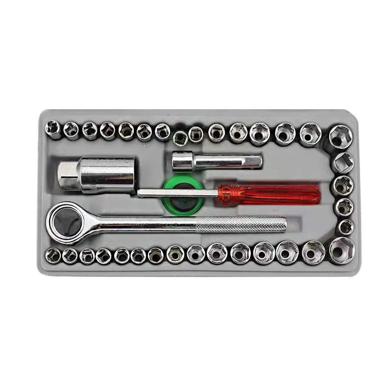 Kit 40 Pièces Clé à Cliquet Combinée – Outils de Réparation Auto Universel