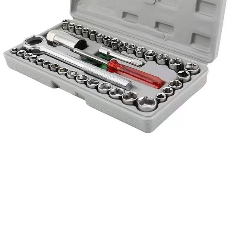 Kit 40 Pièces Clé à Cliquet Combinée – Outils de Réparation Auto Universel