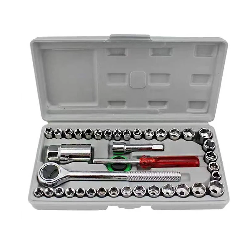 Kit 40 Pièces Clé à Cliquet Combinée – Outils de Réparation Auto Universel