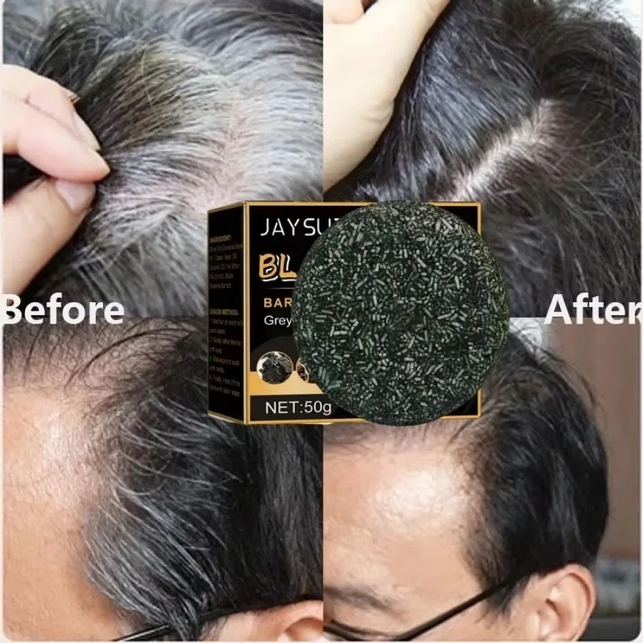 Savon Shampoing Colorant Cheveux Blancs – Restaure le Noir Naturel Barbe & Cheveux