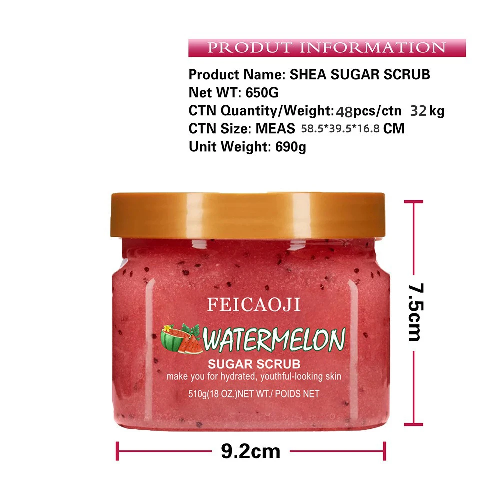 Gommage Corporel au Sucre 500ml – Exfoliant Nourrissant & Éclaircissant Tous Types de Peau