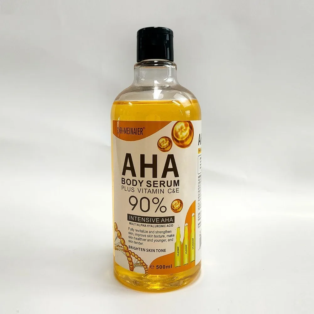 Sérum Éclaircissant Visage & Corps 500ml – Vitamine C, AHA, Niacinamide & Acide Hyaluronique