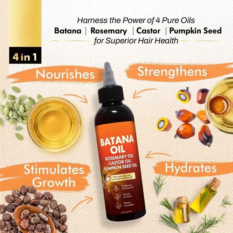 Huile Batana 100% Pure – Croissance, Anti-Chute & Réparation Capillaire Naturelle