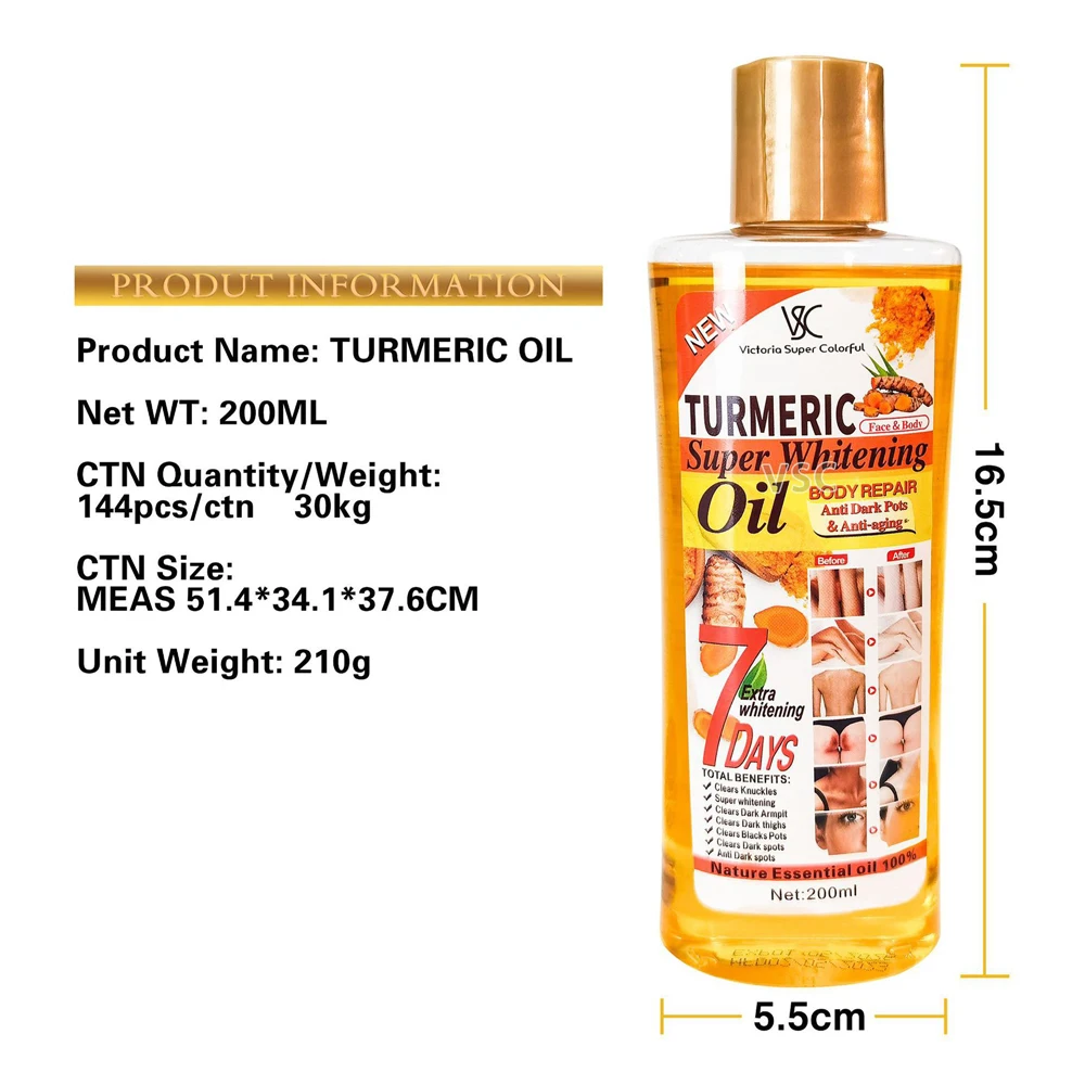 Huile Essentielle de Curcuma 200ml – Soin Visage & Corps, Éclat & Anti-Âge
