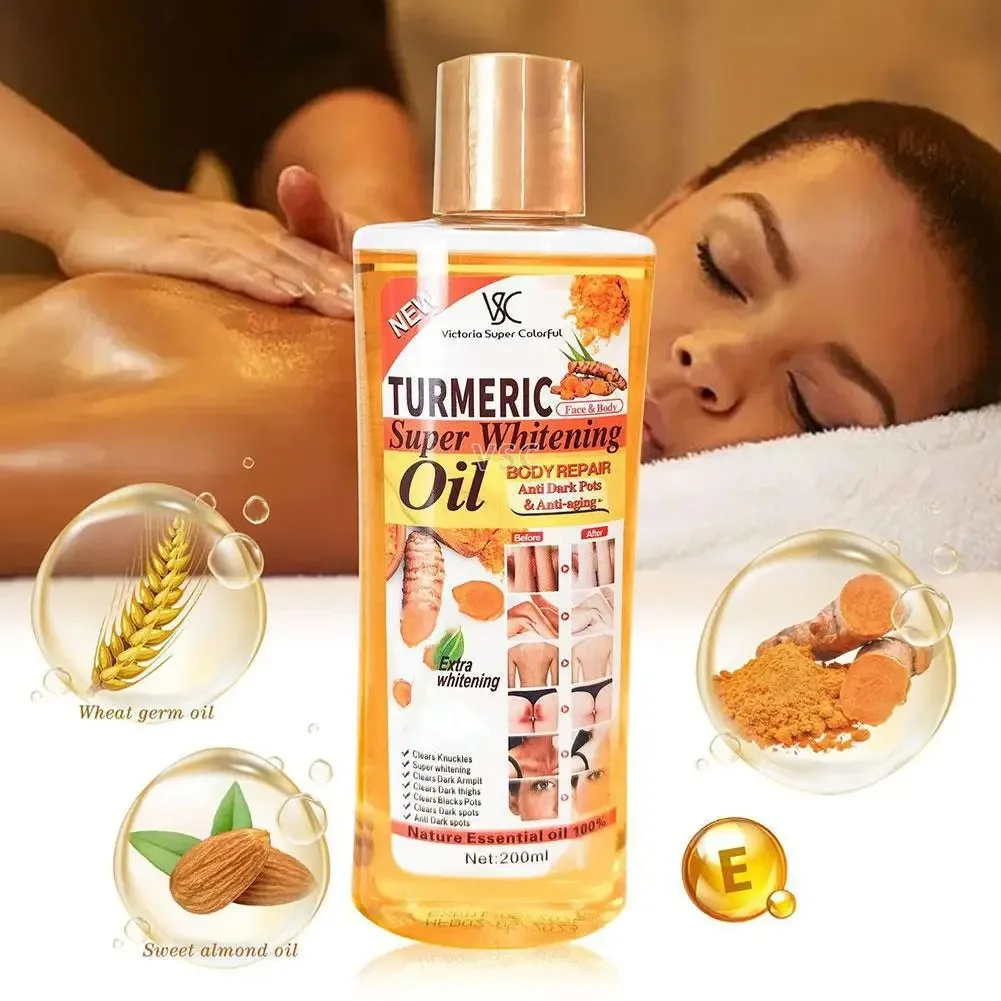 Huile Essentielle de Curcuma 200ml – Soin Visage & Corps, Éclat & Anti-Âge