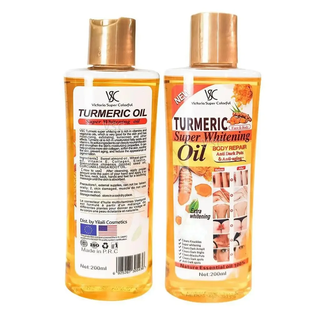Huile Essentielle de Curcuma 200ml – Soin Visage & Corps, Éclat & Anti-Âge