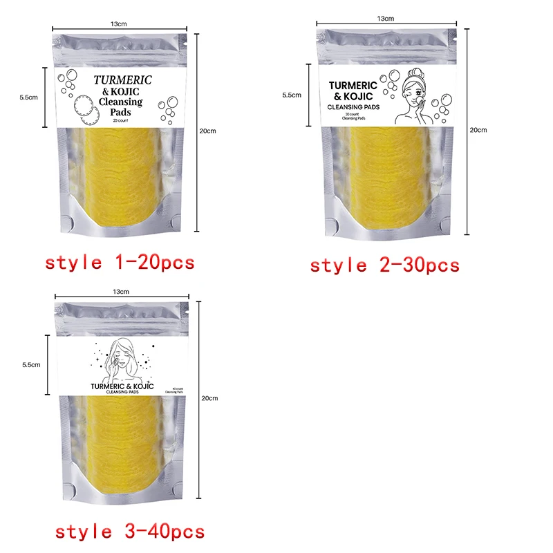 Tampons Exfoliants Curcuma & Acide Kojique – Éclat & Anti-Taches (20/30/40/50 pcs)
