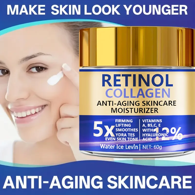 Crème Visage Rétinol & Collagène Anti-Âge Hydratante Raffermissante 60g