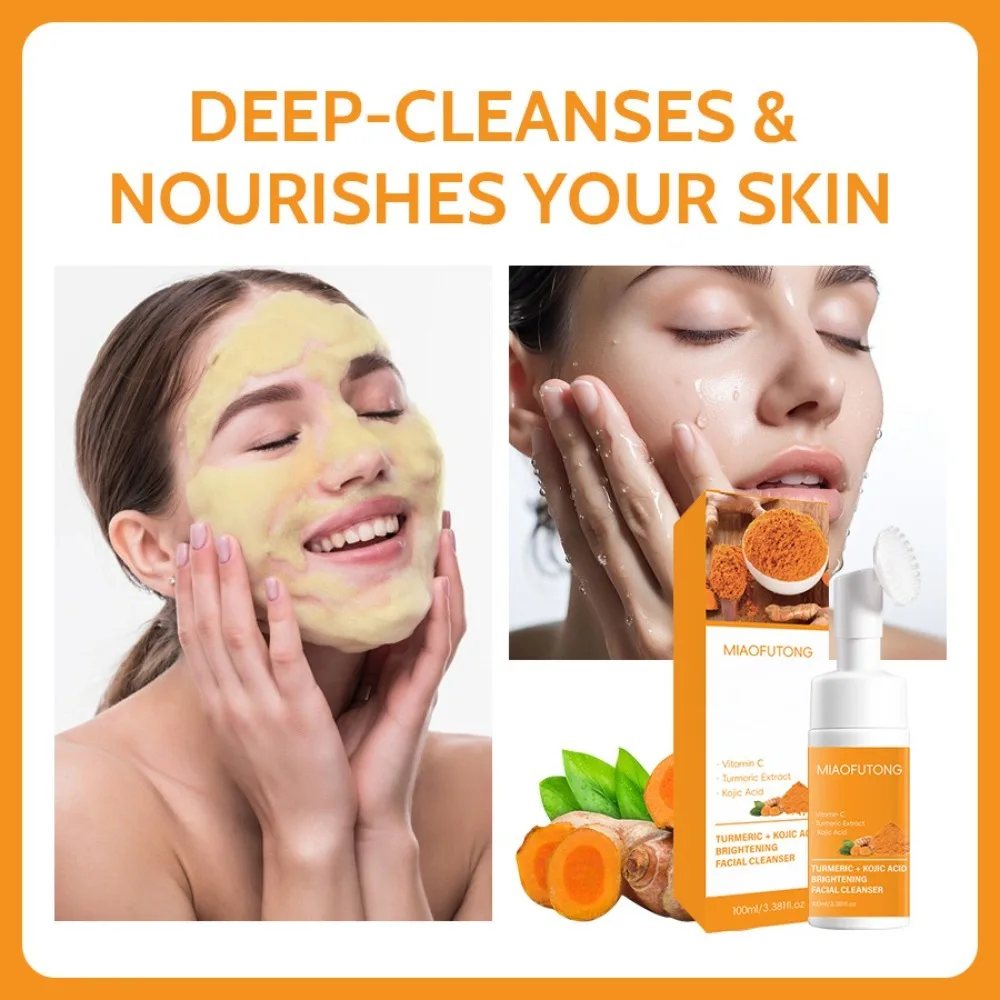 Mousse Nettoyante au Curcuma – Anti-Acné, Contrôle Sébum & Éclat du Visage 100ml