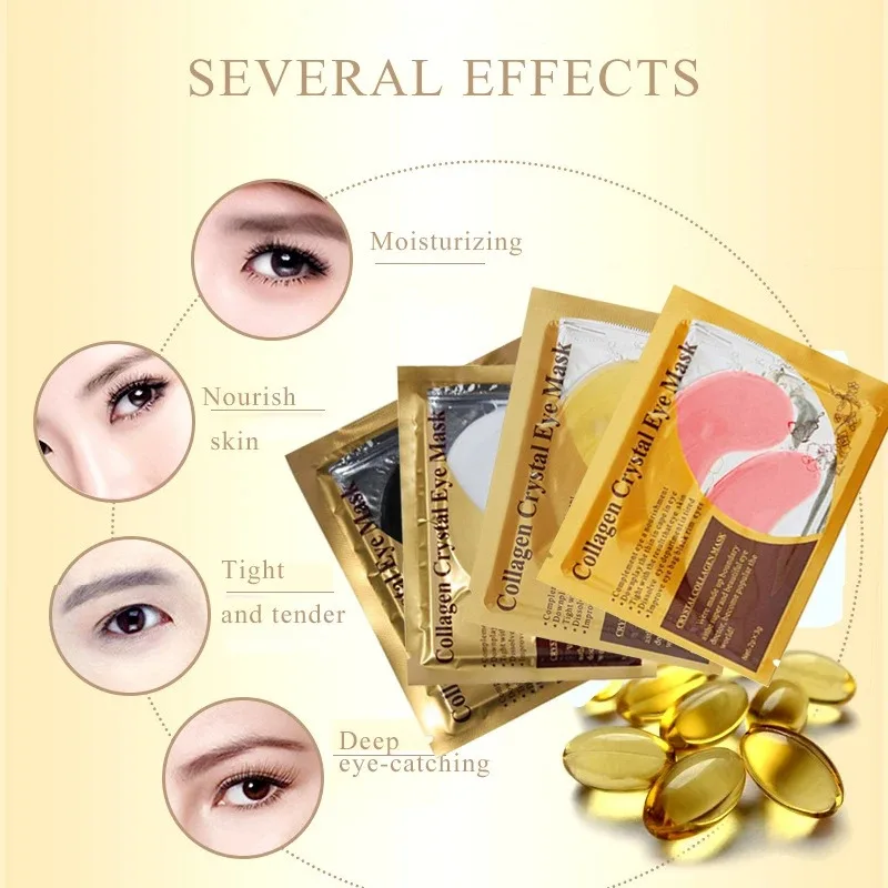 Patchs Yeux Cristaux de Collagène Doré – Anti-Âge, Hydratant & Raffermissant