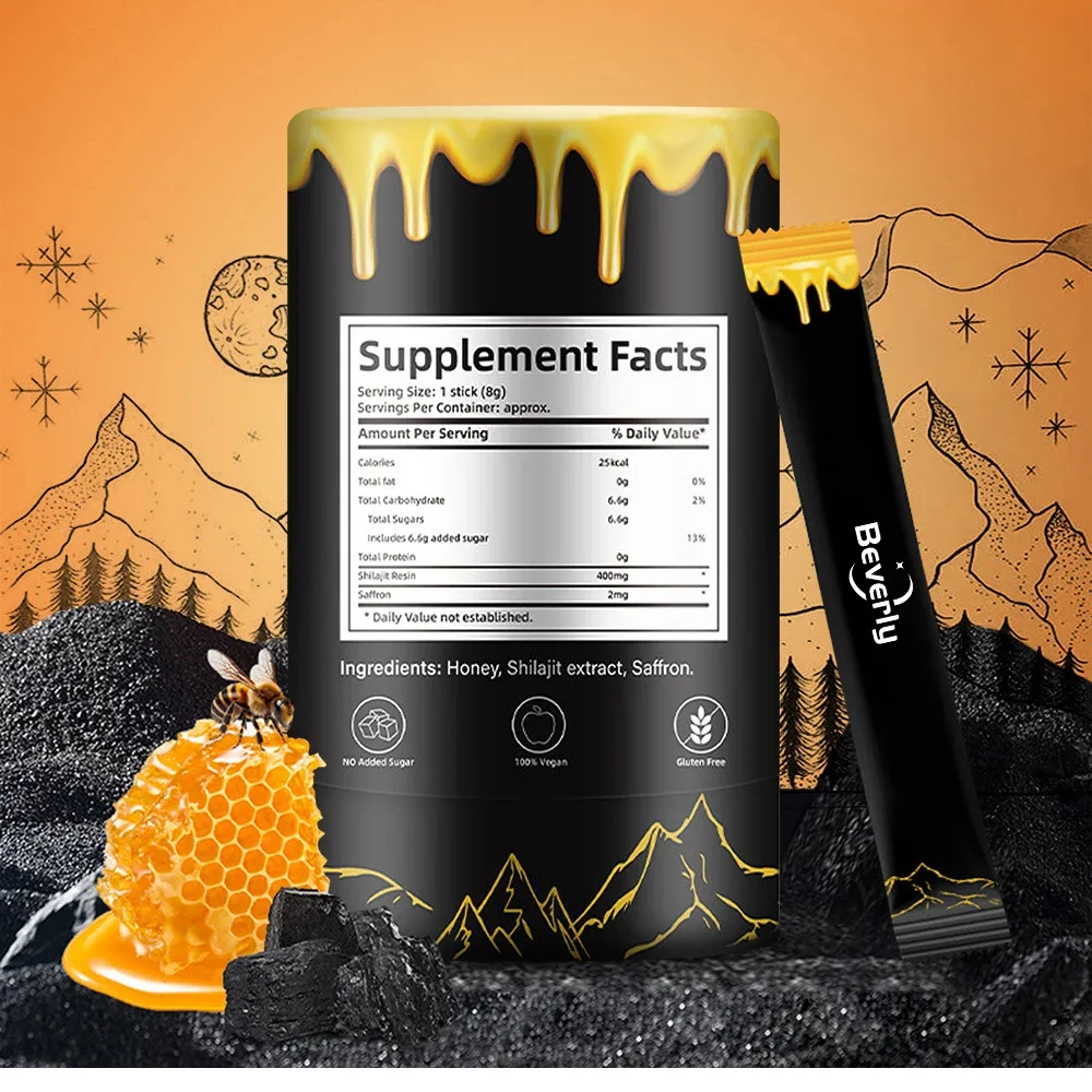 Bâtonnets de Miel au Shilajit Himalaya – Énergie & Immunité, 30 bâtonnets/boîte